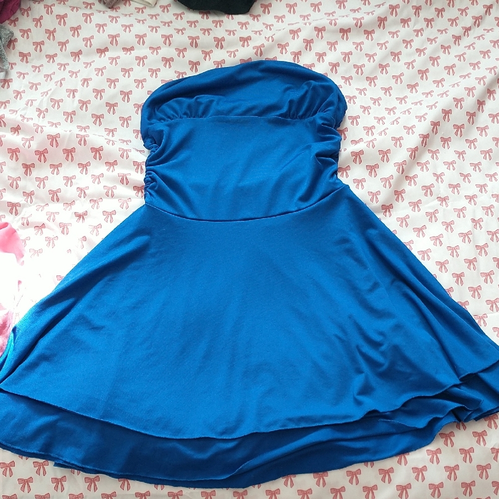 Strapless Blue Dress